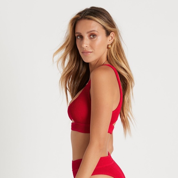 Bound by Bond-Eye Baywatch Red THE SASHA Crop Top and SAVANNAH Bottom Bikini Set - Picture 8 of 16